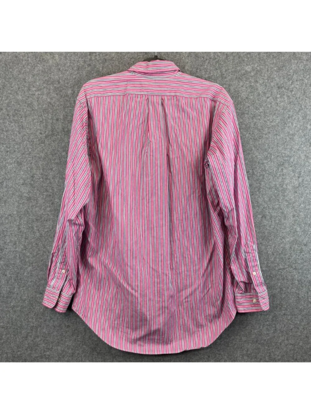 Ralph Lauren Mens 15-1/2 Classic Fit Button-Down Shirt Pink Striped Long Sleeve